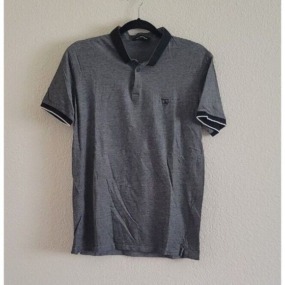 THE KOOPLES Gray Cotton Short Sleeve Collared Polo Golf Shirt Men's Size Small - Picture 9 of 9